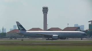 Cathay Pacific Landing at Surabaya [upl. by Sherburne]