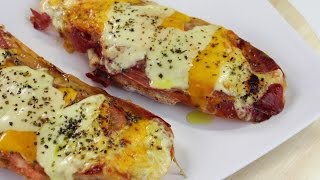 Comment faire une tartine au jambon au cheddar et au gouda [upl. by Netsruk]