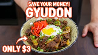 3 Dollar Authentic GYUDON Japanese Beef Rice Bowl Yoshinoya Style l Save Your Money [upl. by Lyris60]