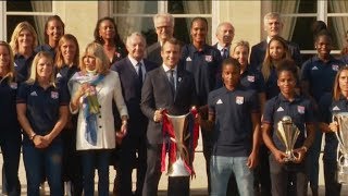 Lyon LOlympique Lyonnais Féminin à lElysée [upl. by Samoht]