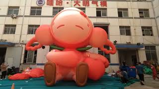 Orange Inflatable Mascot With Blower For 2025 Stage Decoration [upl. by Ydderf440]