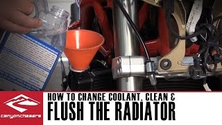 How to Flush the Radiator on your Motorcycle and Change the Coolant [upl. by Eemiaj]