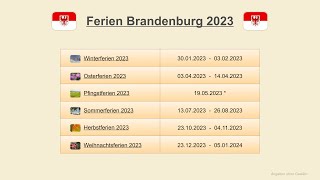 Ferien Brandenburg 2023 [upl. by Soilissav101]