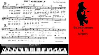 Aint Misbehavin Piano and Bass Accompaniment for Singers and Bb instruments [upl. by Cyma]