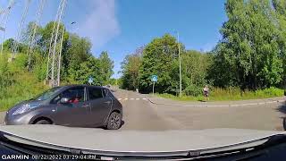 yield to the right  drive through roundabouts  pedestrians  driving test  norway 4k [upl. by Leclair]