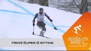 Mens SuperG sitting  Alpine skiing  Sochi 2014 Paralympics Winter Games [upl. by Evelin]