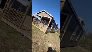 Huge 14x36 Cabin Portable building Brown Tiny Home Shed Shak reels tour smallbusiness [upl. by Pietro167]