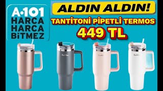 449 TL Tantitoni Pipetli Çelik Termos 12 Eylül Perşembe A101 Satışta 449 TL [upl. by Surdna274]