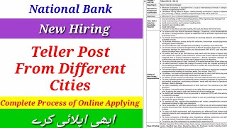 National Bank Hiring Graduates For Teller Posts 2024  Complete Process of Online Applying To Bank [upl. by Jillie]