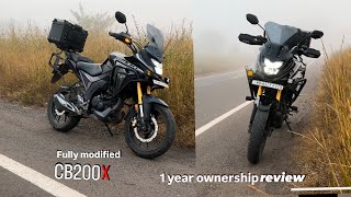 Fully modified Honda CB200x  1 year ownership review  weekend ride to Kelshi Beach 🏖️ [upl. by Llerrom]