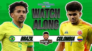 Brazil 11 Colombia Live  Copa America 2024  Watch Along [upl. by Jahdol]