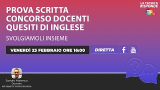 Prova scritta concorso docenti quesiti di inglese svolgiamoli insieme La lezione del prof Marenco [upl. by Goeger]