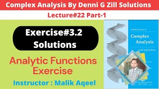 Exercise32 Complex Analysis By Denni G zill Solutions Analytic Functions Cauchy Riemann Equation [upl. by Drud]