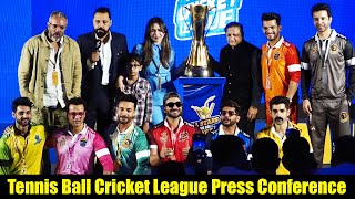 Tennis Ball Cricket League Press Conference  Aly Goni Raj Kundra Arjun Brijlani Vicky Jain [upl. by Naujtna]