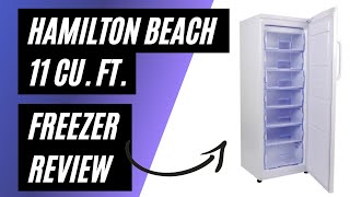 Hamilton Beach 11 cu ft Upright Freezer Review Perfect Garage Storage Solution [upl. by Ahsikcin]