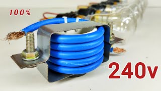 I Turn Copper and Cable Big Magnet Into 240v Powerful Free Electricity Generator 23KW [upl. by Cired]