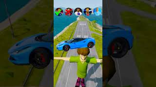 🚘CR7 vs Messi vs Mbappe vs Shaggy Rogers Characters ⚽️ beamngdrive simulator shorts football [upl. by Zobias396]