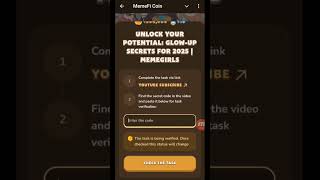 Unlock Your Potential GlowUp Secrets for 2025  MemeGirls today update Memefi video code [upl. by Marcellus]