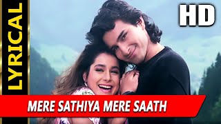 Mere Sathiya Mere Saath Chal With Lyrics  Abhijeet Lata Mangeshkar  Parampara 1993 Songs  Neelam [upl. by Zetnas426]