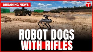 China Unveils RifleToting Robot Dogs in Military Drills  Breaking News [upl. by Neu220]