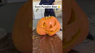 Creating A Boat With A 400Lb Pumpkin shorts [upl. by Amaerd65]