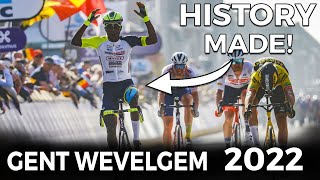 HOW Biniam Girmay MADE HISTORY as First African Champion to WIN GentWevelgem 2022 Race Highlights [upl. by Maddocks]