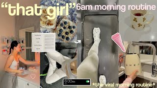 trying the 6AM quotTHAT GIRLquot MORNING ROUTINE🧴🌱 the viral aesthetic  productive morning routine [upl. by Ys]