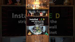 DIY Installed LED strip lighting in the 3 wall China cabinet led cabinet diy shortvideo shorts [upl. by Artie]