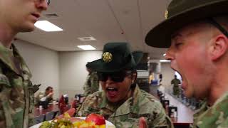 United States Army Basic Combat Training FIRST MEAL [upl. by Eira469]