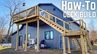 How To Build A Deck  Two Story  DIY Home Improvement [upl. by Morrison115]