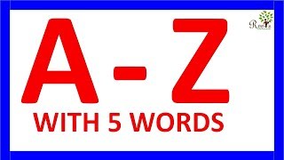 A to Z alphabets with spelling for 5 words for learning [upl. by Sorcha]