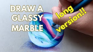 How to Draw a Marble with Colored Pencils 🔮 [upl. by Airasor]