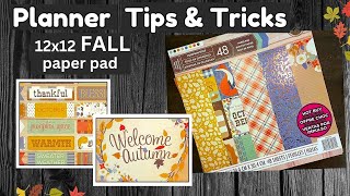 How to use a 12x12 FALL paper pad in your planners  Michaels  Happy Planner  plan with me [upl. by Jennings734]