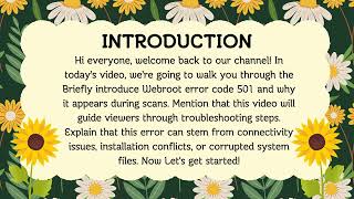 What troubleshooting steps are available for Webroot error code 501 during a system scan [upl. by Samul883]