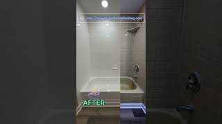 Bathtub and ceramic tile walls reglazed beforeandafter realestate apartment newjersey painting [upl. by Eylk]