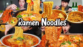 ASMR eating Ramen Noodles Compilation  Mukbang [upl. by Montagna]