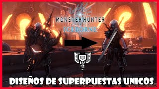 MHW ICEBORNE COMO CONSEGUIR ARMAS SUPERPUESTAS  HACHA DE CARGA  DISEÑOS ÚNICOS [upl. by Aerdno]