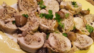 Cuisse de poulet farcie aux marrons repas de fête  أفخاذ الدجاج محشييين [upl. by Dolora]