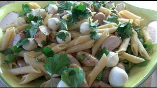 SAUSAGE amp PASTA SALAD  Nickos Kitchen [upl. by Wurst159]