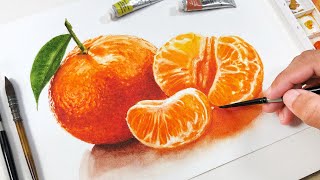 Painting Orange Fruits in Watercolor [upl. by Eintruok]