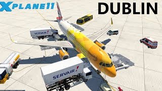 XPlane 11 Ortho4XP DUBLIN EIDW Takeoff  JarDesign A320 British Airways [upl. by Yrrum]