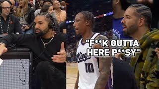 Drake has words for DeMar DeRozan after the game “Fk outta here psy” 😳 [upl. by Megargee852]