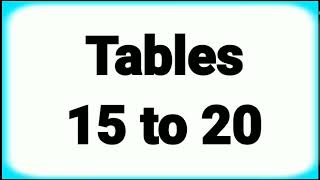 15 To 20 Tables  Tables from 15 to 20  15 to 20 tables in just 3 minutes [upl. by Lidstone716]