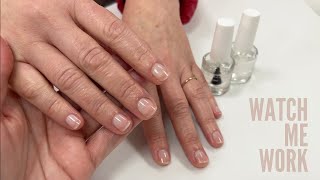 Gentle Manicure w Clear Coat Watch Me Work [upl. by Deering925]