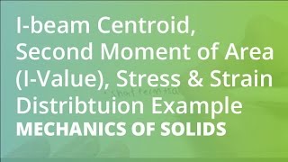 Ibeam Centroid Second Moment of Area IValue Stress amp Strain Distribtuion Example [upl. by Enelrahc]