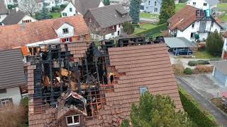 Drohnenvideo vom Brand in Roggwil [upl. by Helms]