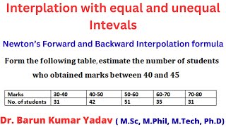 Newtons interpolation formula  Interpolation  Newtonbackwardandforwardformula [upl. by Huxham972]