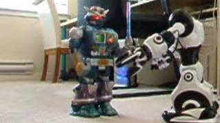 Robot Deathmatch Robosapien vs HapPKid Robot [upl. by Adyeren894]