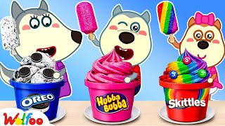 Chocolate vs Rainbow Ice Cream Challenge  Wolfoo and Funny Stories for Kids  Wolfoo Family [upl. by Eniffit239]