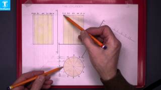 Orthographic Projection The Cylinder [upl. by Yehc]